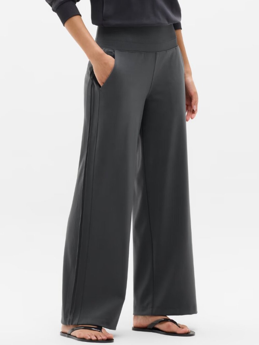 Athleta Venice High Rise Wide Leg Pants - Cream, Size M